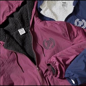 Burgundy PINK Sherpa Lined Anorak